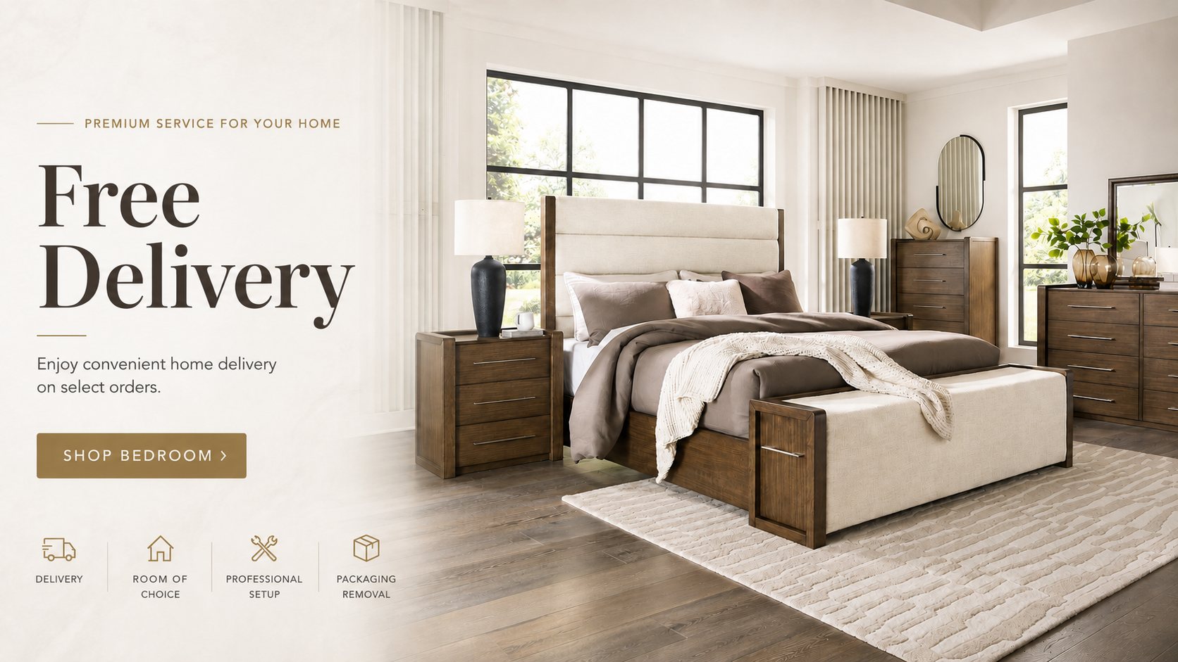 Free Delivery — free home delivery across the Chicago area. Room placement, packaging removal and assembly available on request. Shop Bedroom