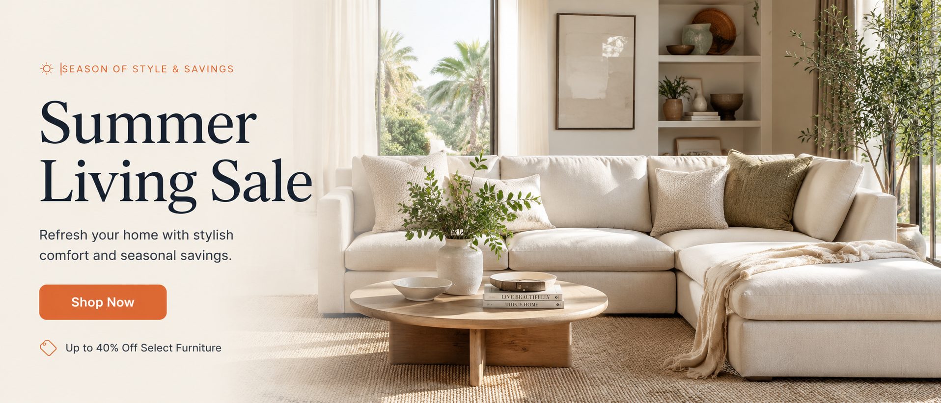 Summer Living Sale — up to 40% off select furniture